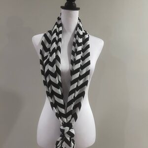 Chevron Black and White Infinity Scarf